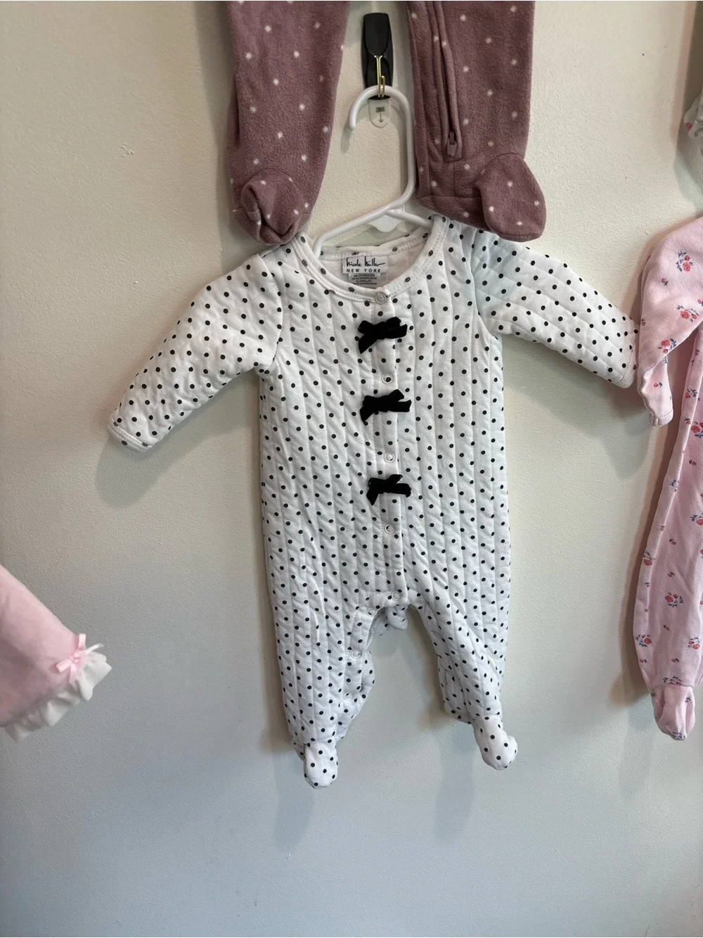 3-6. Month girl pajama set One-Piece Footed Sleepers floral
